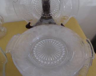 Etched glass plates from the John Deere/Deering estate. Each one has a different motiff
