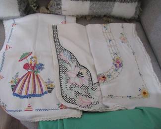 Pristine embroidered linens