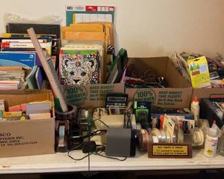 Lots of office supplies