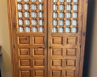 Solid Wood 2 Door Cabinet With Adjustable Shelves