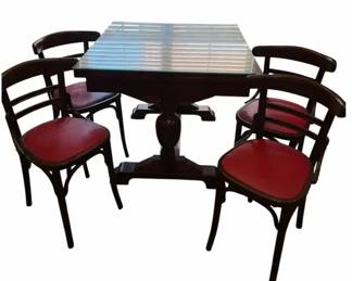 Pub Table w 4 Chairs  Extension Ends