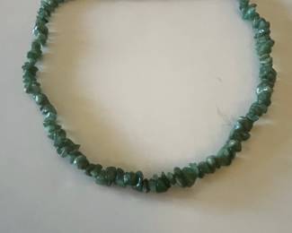 Green Jade Chip Bead Necklace