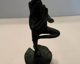 Set of 4 Bronze-Toned Yoga Frogs