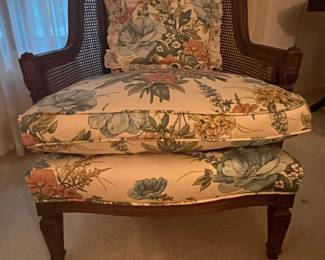 Louis XV Style Cane Back Accent Chair