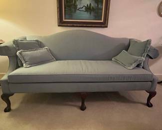 Chippendale Style Camelback Sofa with Ball and Claw Feet