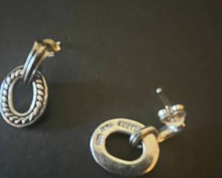David Yurman Sterling Silver Cable Oval Link Earrings