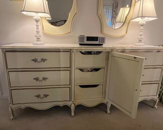 Drexel Touraine French Provincial Triple Dresser with Mirror