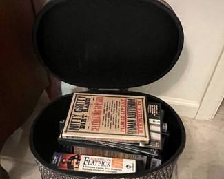 Vintage Oval Woven Rattan Storage Chest