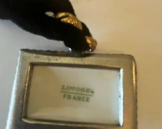 Limoges France Courting Couple Porcelain Pendant Necklace