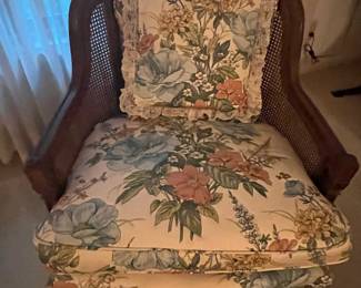 Louis XV Style Cane Back Accent Chair