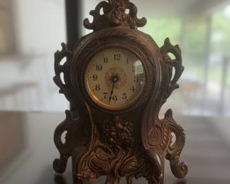 Antique Cherub Figural Mantle Clock - Westclox or New Haven Style