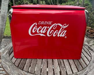 Vintage Coca-Cola Metal Cooler by Progress Refrigerator Co.