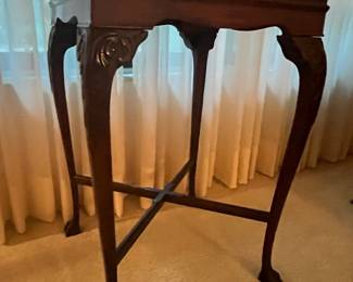 Chippendale Style Mahogany Tea Table with Ball and Claw Feet