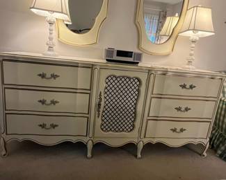 Drexel Touraine French Provincial Triple Dresser with Mirror