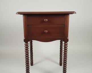 Antique Jenny Lind Spool-Turned Leg Nightstand
