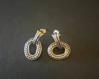David Yurman Sterling Silver Cable Oval Link Earrings