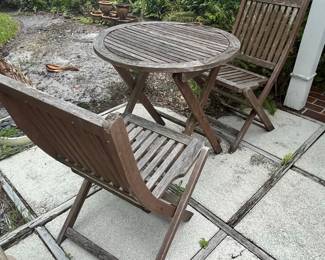 Teak Folding Bistro Set