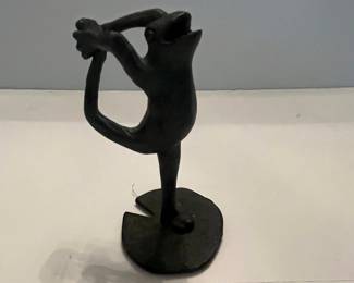 Set of 4 Bronze-Toned Yoga Frogs
