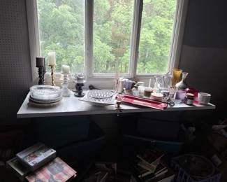 vases candles books platters