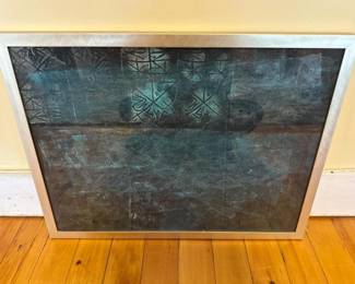 017 26x20framedabstractwallartinmetal