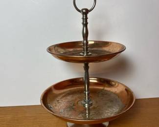 041 coppertonetwotieredservingtraywith