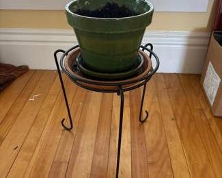 035 glazedceramicplanterwithsaucerandm