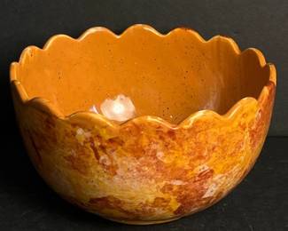 086 multicoloredscallopededgebowl