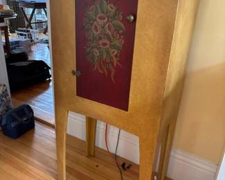 156 floralpaintedtallcabinetinfolkart