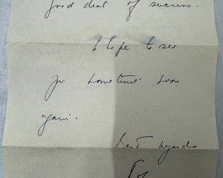 Back of Letter Signed by John F Kennedy