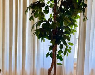Potted artificial ficus tree