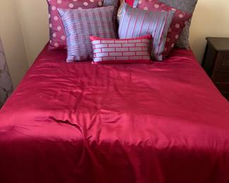 Full size mattress and box spring (comforter and decorative pillows sold separately)