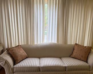 Vertical stripped three seater sofa