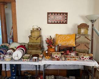 Vintage tin picnic basket collection