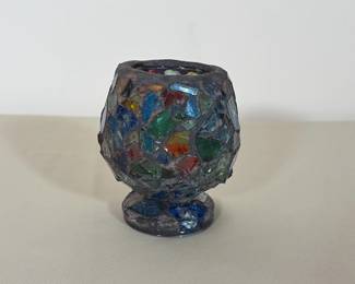 MOSAIC GLASS VOTIVE CANDLE HOLDER