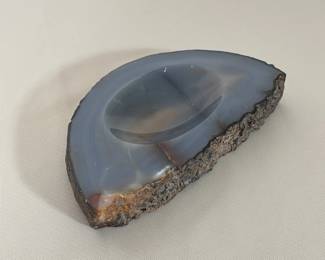 POLISHED BLUE AGATE CATCH-ALL BOWL