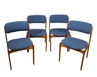 (4pc) ERIK BUCH FOR O.D. MØBLER DANISH TEAK DINING CHAIRS, SET OF FOUR