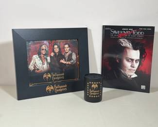 (3pc) HOLLYWOOD VAMPIRES SIGNED PHOTO AND SWEENEY TODD SHEET MUSIC COLLECTION