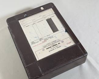 EGRY REGISTER COMPANY VINTAGE PORTABLE METAL AUTOGRAPHIC REGISTER WITH PACKING SLIPS