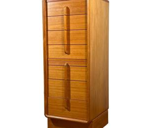 DANISH MODERN TEAK EIGHT-DRAWER TALLBOY DRESSER