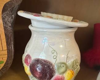 Ceramic Fruit Motif Butter Keeper