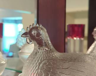 Indiana Glass Clear Hen on Nest Dish