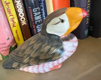 Hand-Carved Wooden Puffin Figurine