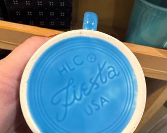 Fiesta Homer Laughlin Co. Ring Handle Mug - Peacock Blue