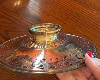 Vintage Silver-Plated Pierced Grapevine Bonbon Dish
