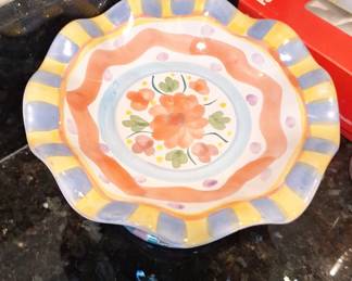 World Bazaars Hand-Painted Pedestal Bowl
