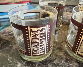 Roaring Twenties Silent Film Stars Barware Glasses