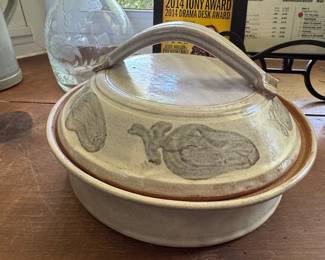 Studio Pottery Covered Casserole Dish Signed J. Paul