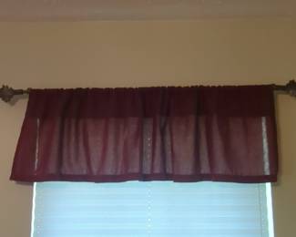 Burgundy Sheer Rod Pocket Valance