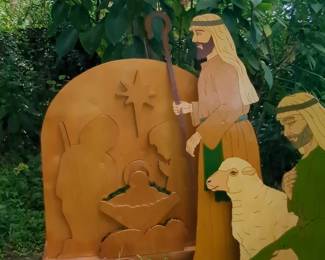 Outdoor Wooden Nativity Scene Silhouette Set