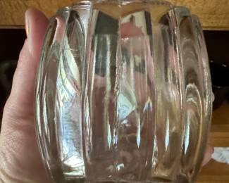 Vintage Jeannette National Clear Glass Ribbed Hobnail Bottom Relish Jar (No Lid)
